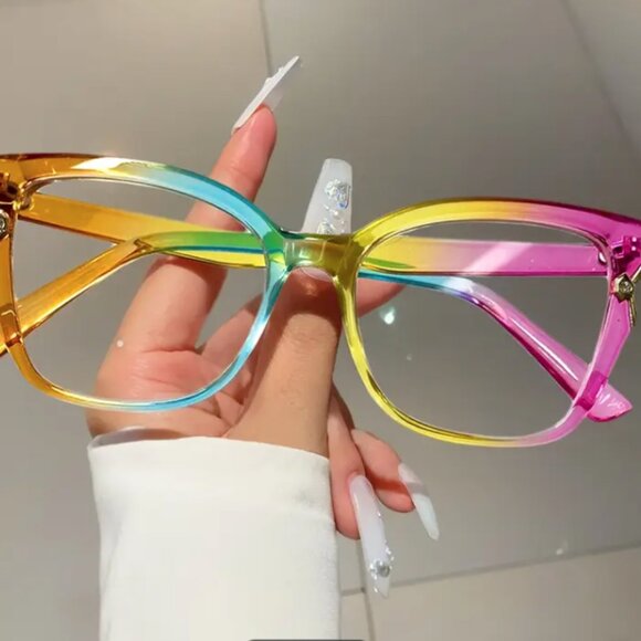 Other - Cat Eye Style Multicolor Decorative Glasses NWT